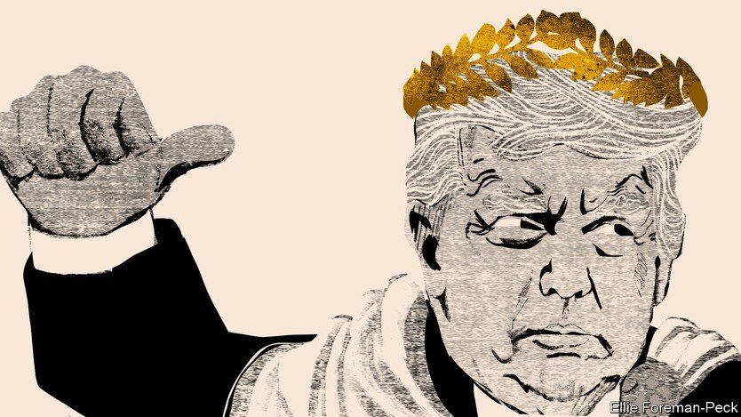 کاریکاتور جدید اکونومیست از ترامپ قدرت‌طلب